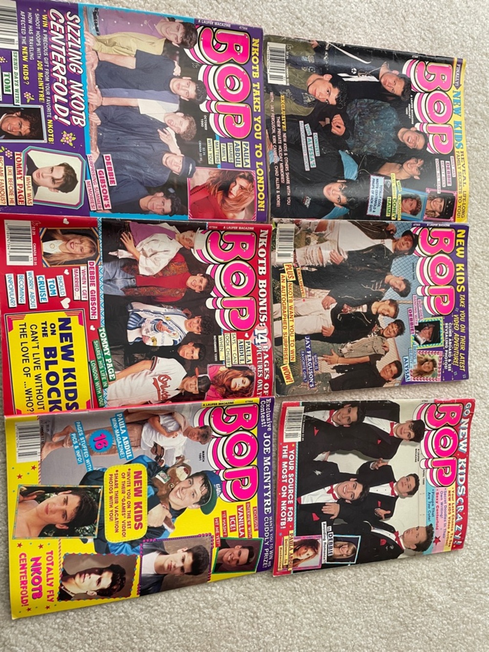 Seven BOP Magazine Lot - Vintage Pop Teen Covers in Pink & Yellow